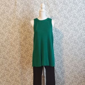 Green Open Back Knit Tank Top (NWOT)